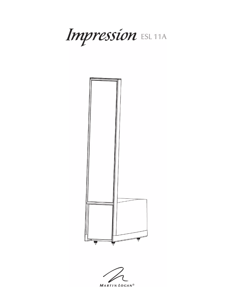 Page n°1 - Manuel utilisateur Martin Logan Expression ESL 11A