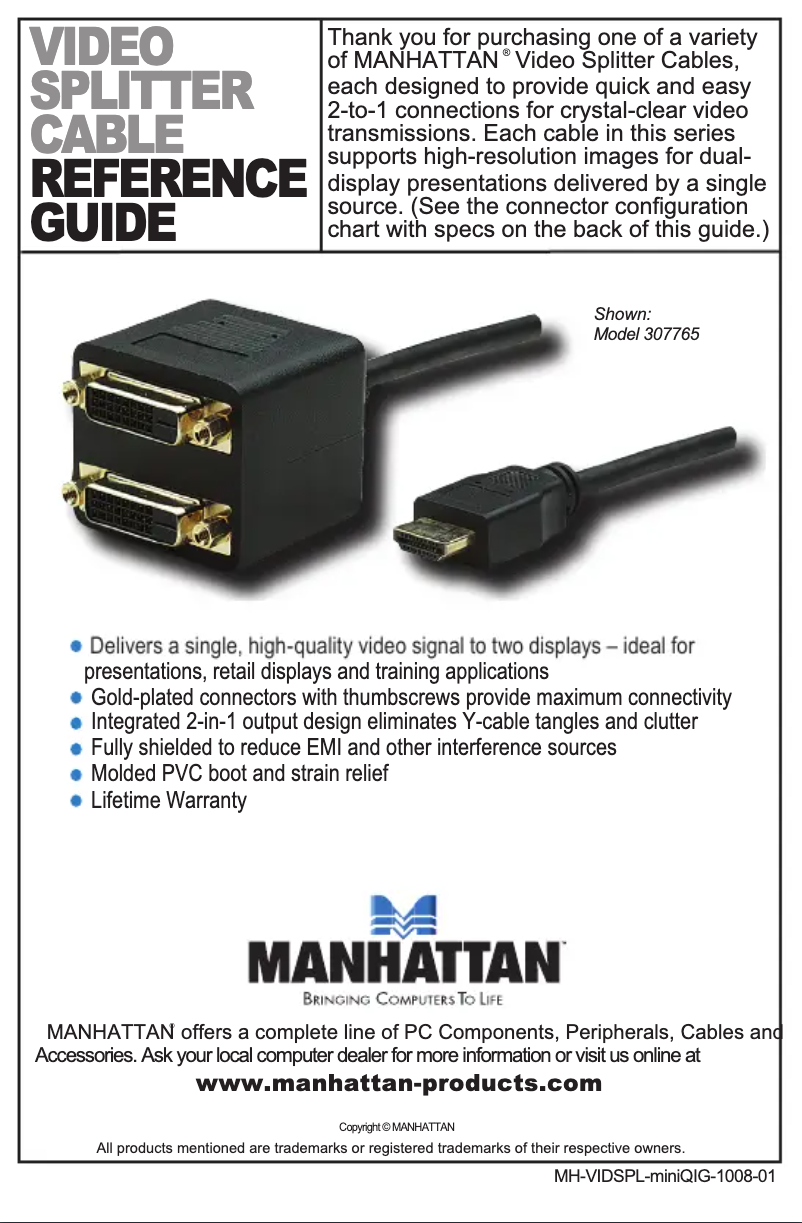 Page n°1 - Manuel utilisateur Manhattan 307857