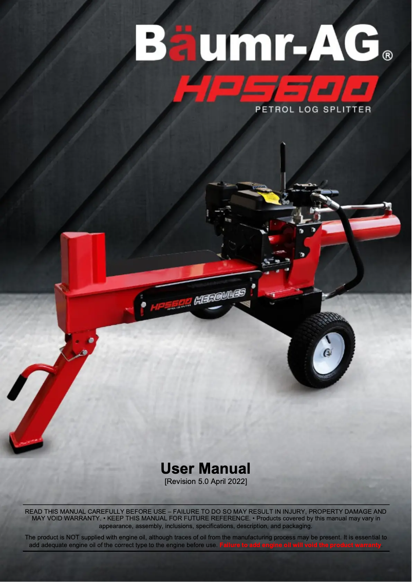 Page n°1 - Manuel utilisateur Baumr-AG Hercules HPS600