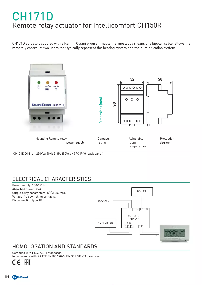 Page 1 de la notice Manuel utilisateur Fantini Cosmi CH171D