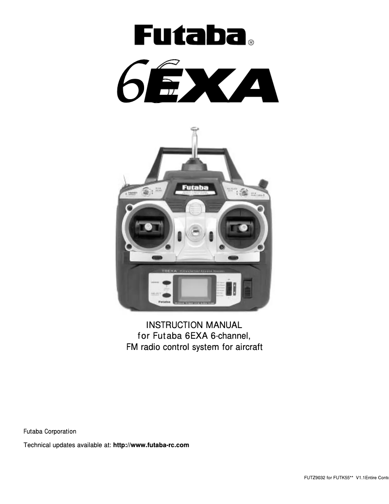 Page 1 de la notice Manuel utilisateur Futaba 6EXA