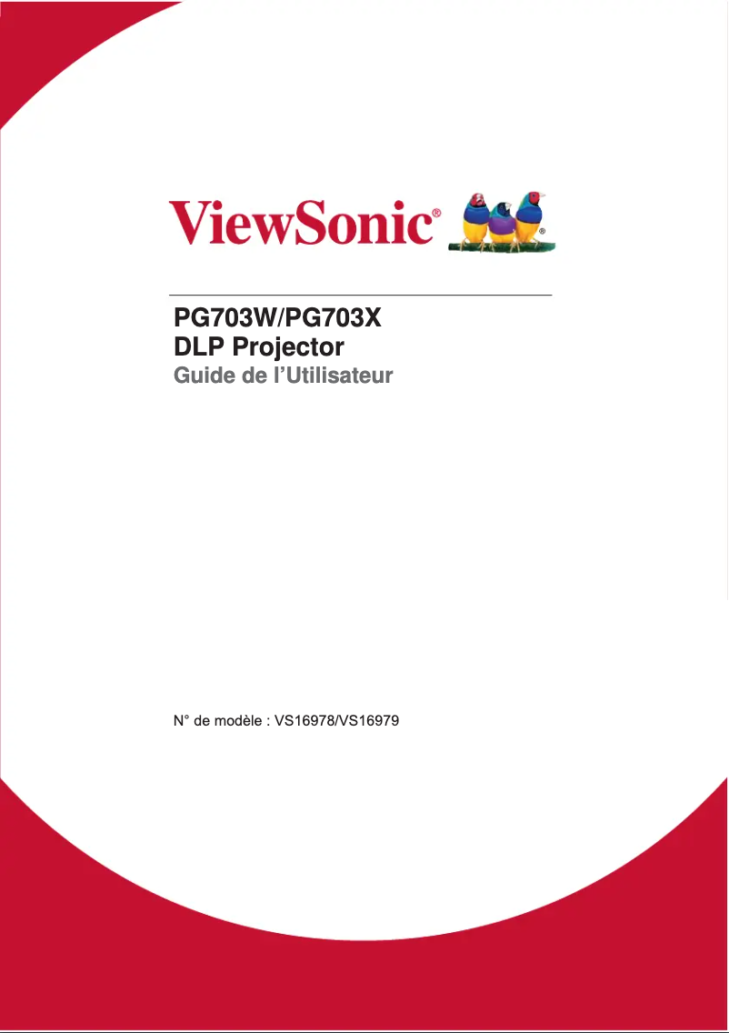 Page n°1 - Manuel utilisateur Viewsonic PG703X