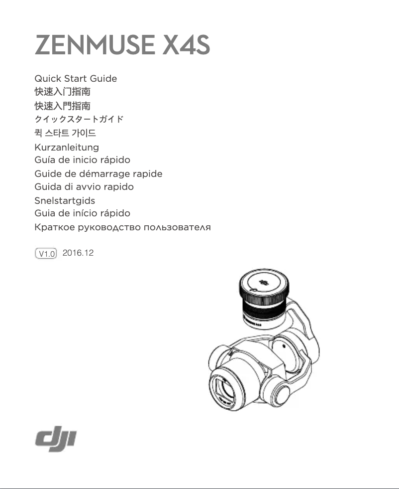Page 1 de la notice Manuel utilisateur DJI Zenmuse X4S
