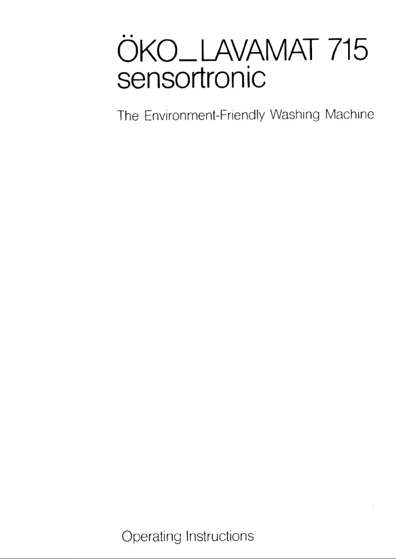 Page n°1 - Manuel utilisateur AEG Lavamat 715 w
