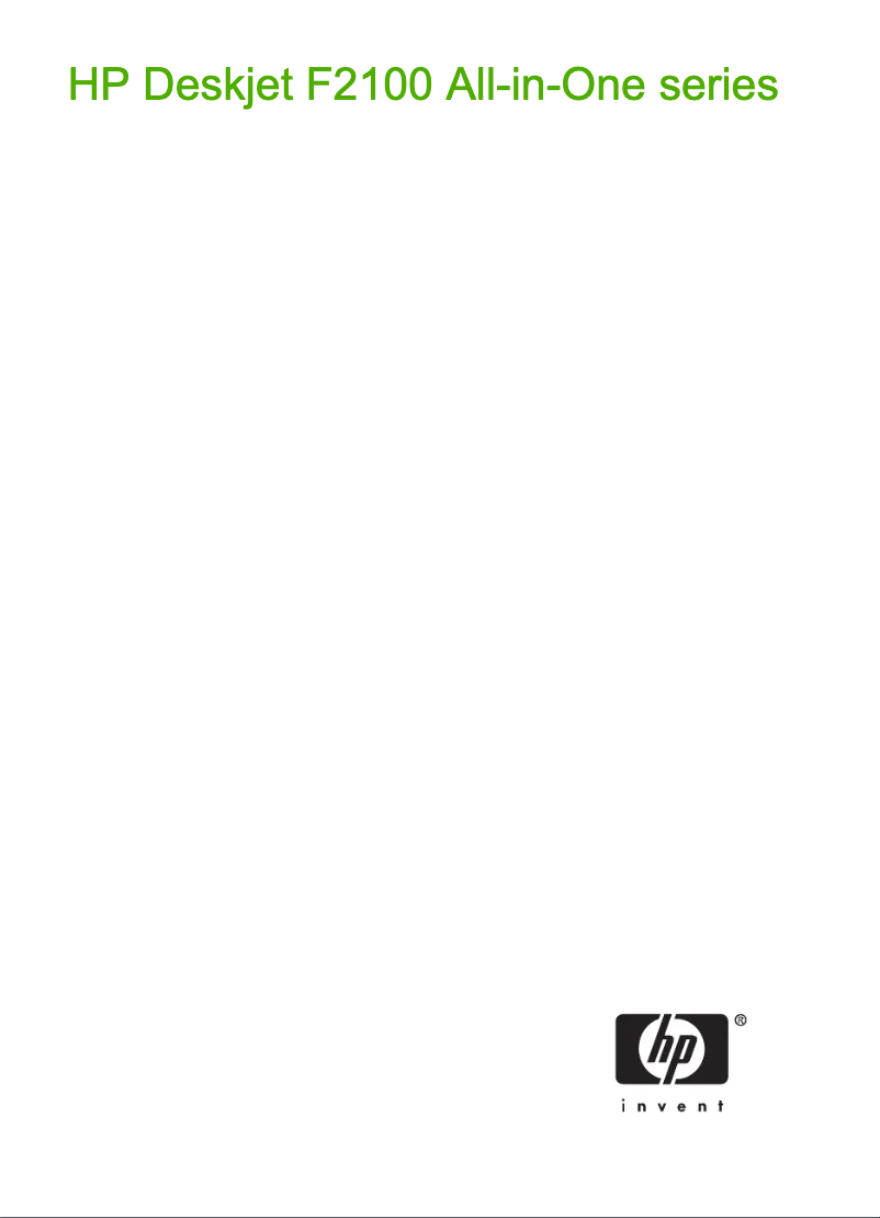 Page 1 de la notice Manuel utilisateur HP Deskjet F2100