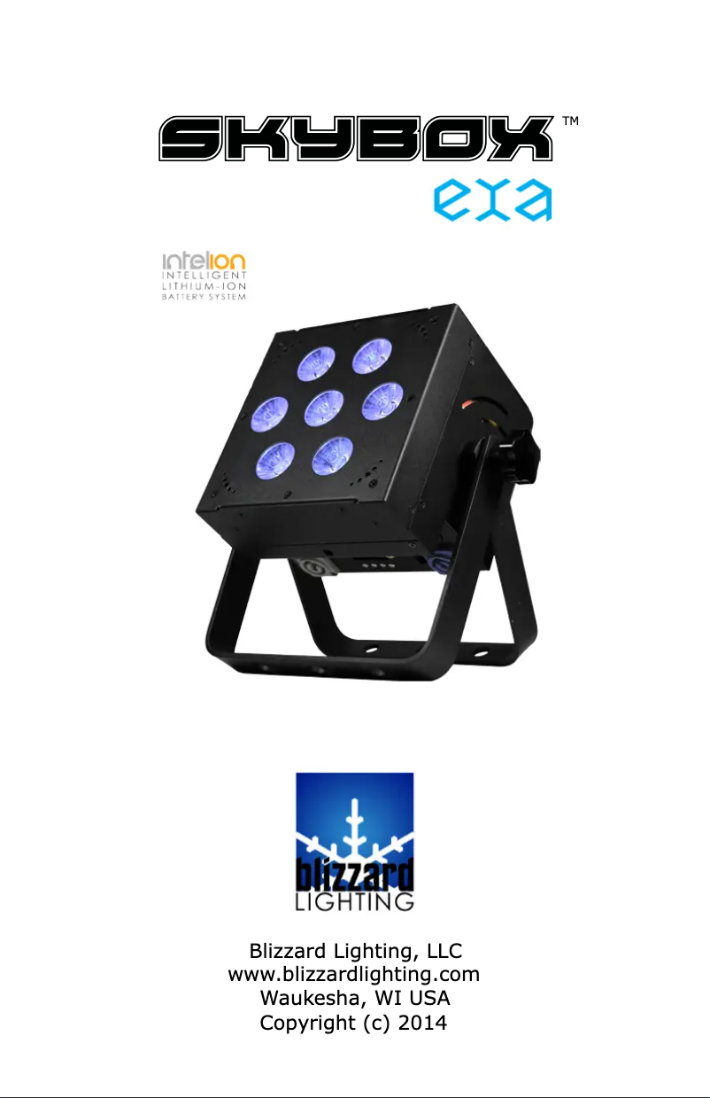 Page 1 de la notice Manuel utilisateur Blizzard SkyBox EXA