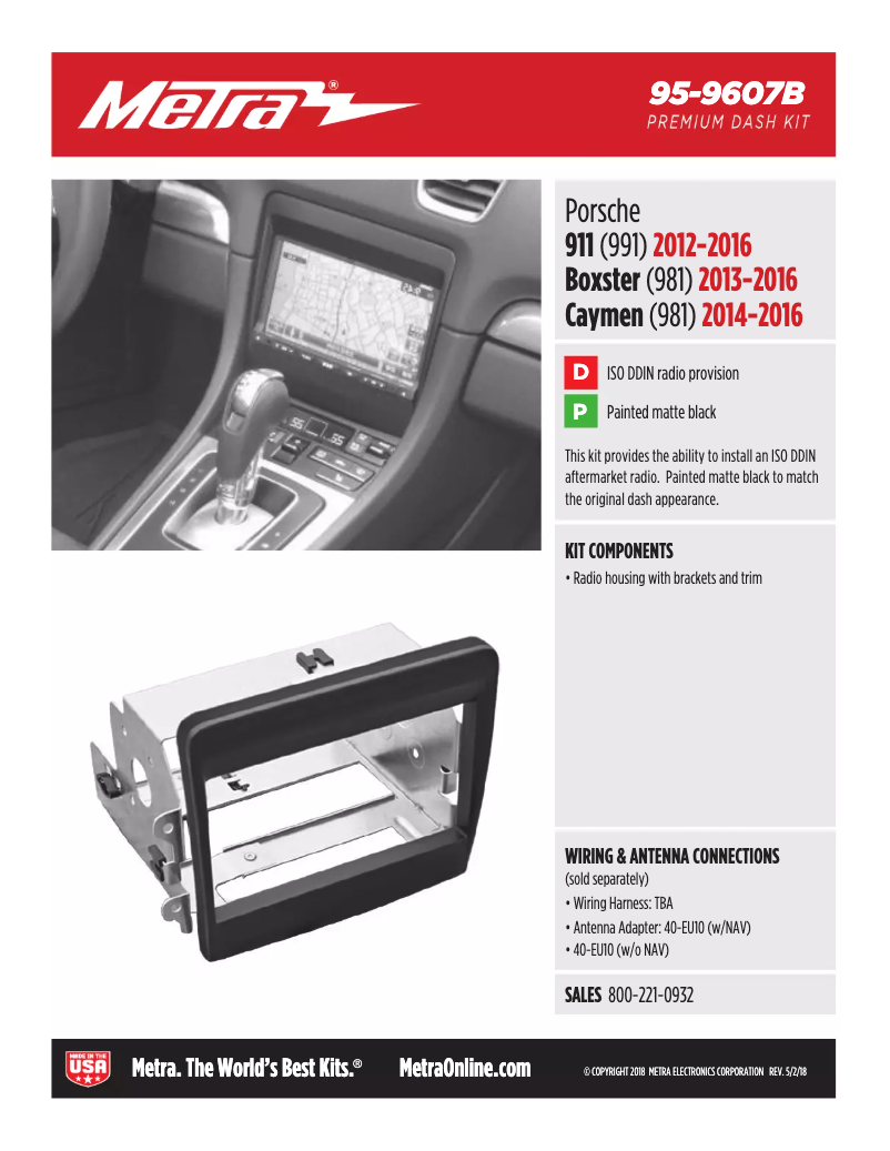 Page n°1 - Fiche technique Metra 95-9607B