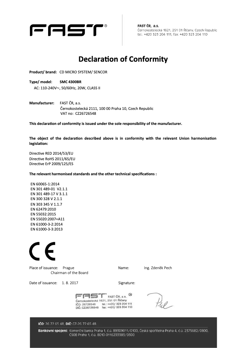 Page 1 de la notice Manuel utilisateur Sencor SMC 4300B