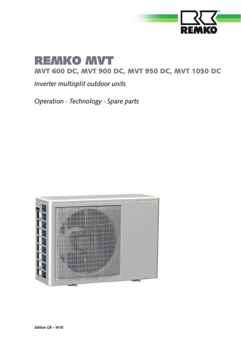 Imagen de la primera página del manual del dispositivo MVT 950 DC