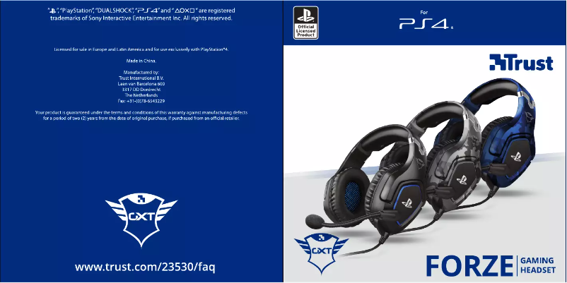 Image de la première page du manuel de l'appareil Forze GXT 488