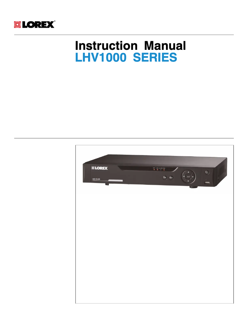 Page 1 de la notice Manuel utilisateur Lorex LHV10082T