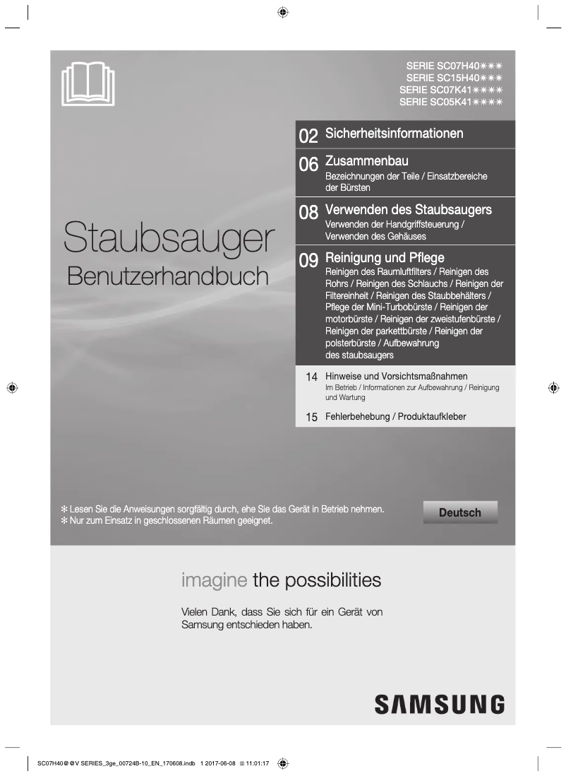 Página 1 del manual Manual de usuario Samsung SC07H40E0V