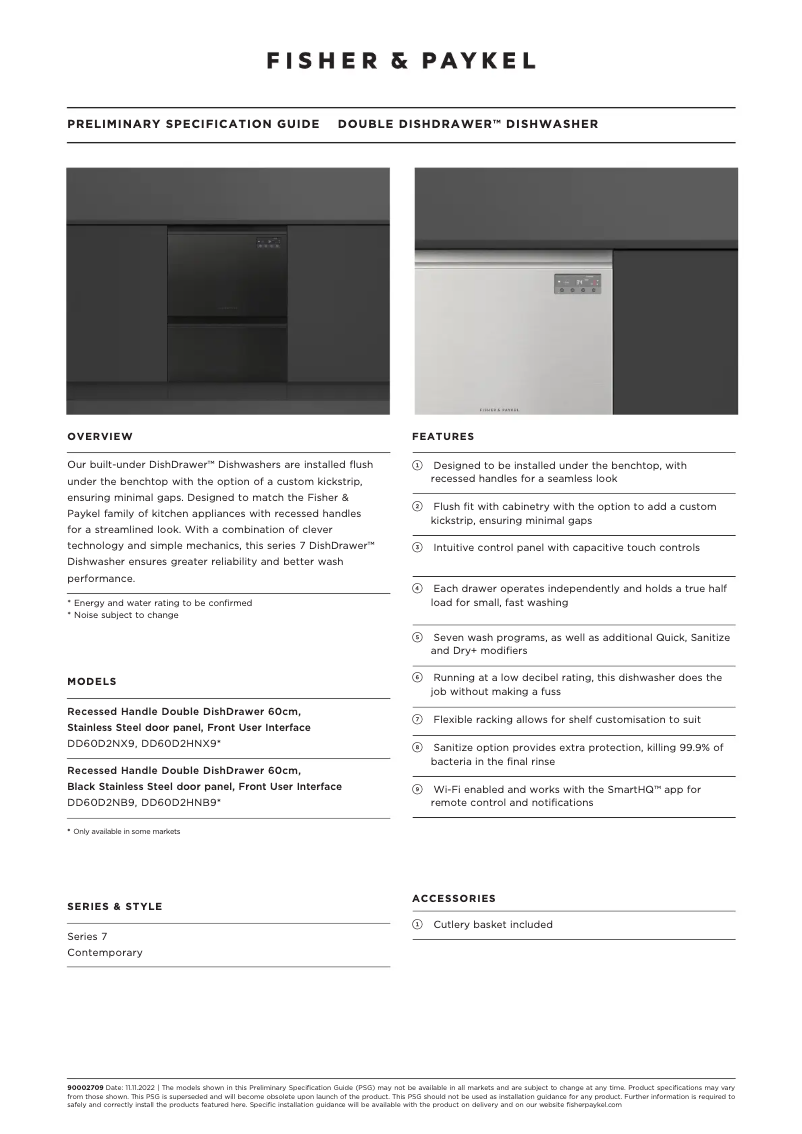 Page n°1 - Fiche technique Fisher & Paykel DD60D2HNX9