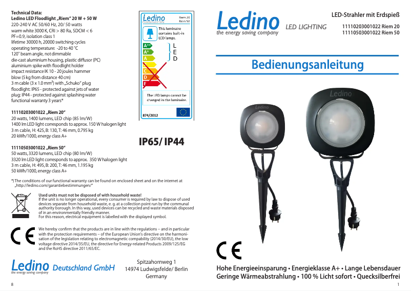 Page n°1 - Manuel utilisateur Ledino Riem 50