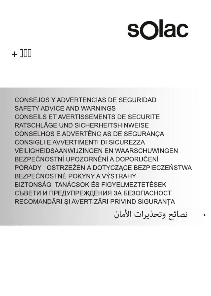 Página 1 del manual Instrucciones de seguridad Solac H101