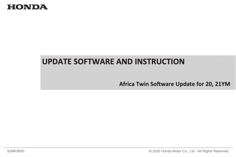 Página 1 del manual Manual de usuario Honda Africa Twin CRF1100 (2021)