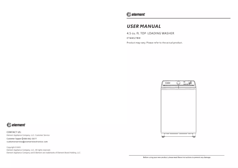 Image de la première page du manuel de l'appareil ETW4527BW