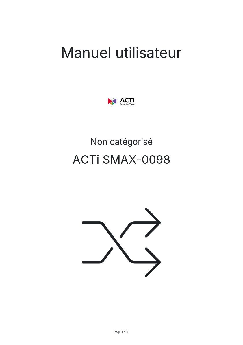 Image de la première page du manuel de l'appareil SMAX-0098