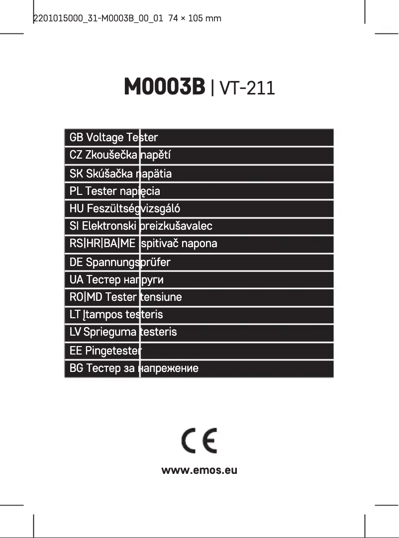 Page n°1 - Manuel utilisateur Emos M0003B