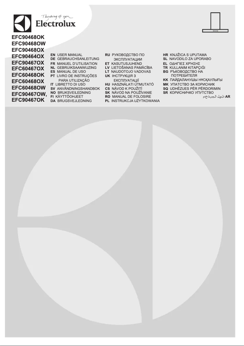 Page 1 de la notice Manuel utilisateur Electrolux EFC90468OX