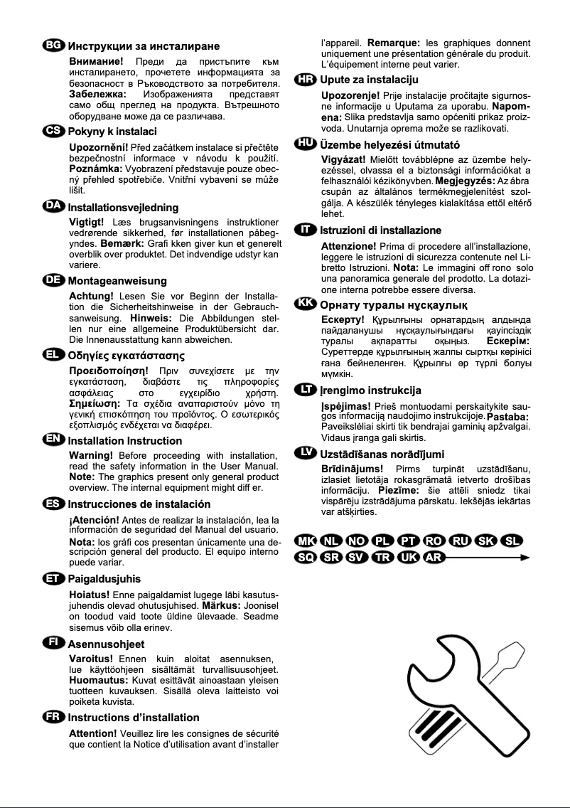 Page n°1 - Guide d'installation AEG ABE812E6NC