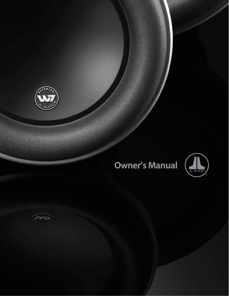 Page 1 de la notice Manuel utilisateur JL Audio W7AE