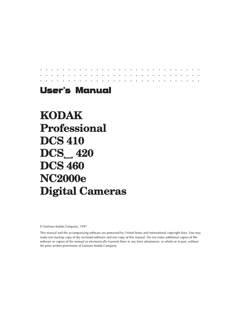 Image de la première page du manuel de l'appareil DCS 420