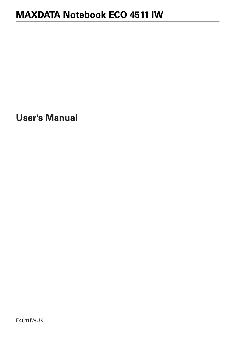 Page 1 de la notice Manuel utilisateur Maxdata ECO 4511 IW