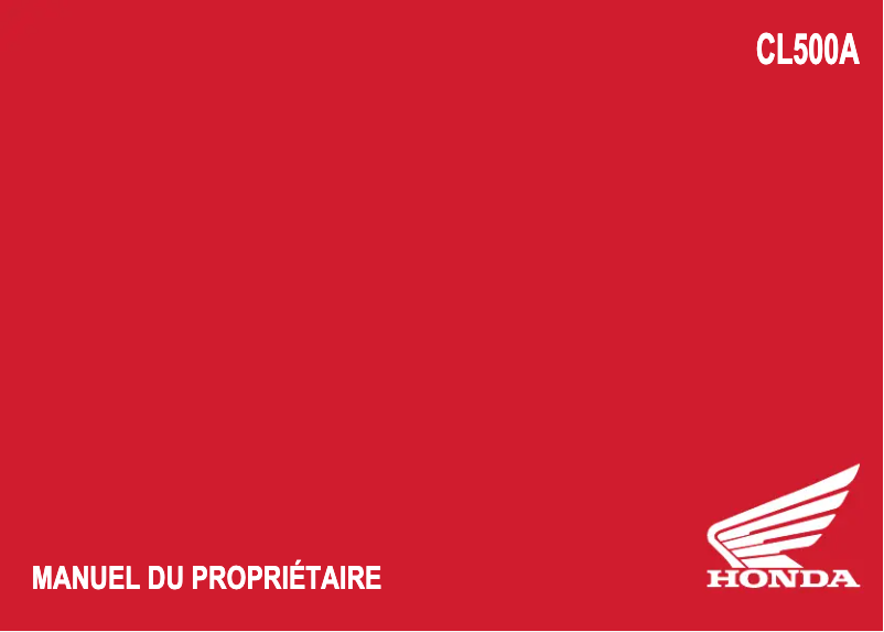 Page 1 de la notice Manuel utilisateur Honda CL500A (2023)
