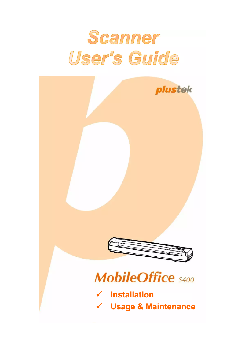 Page n°1 - Manuel utilisateur Plustek MobileOffice S400