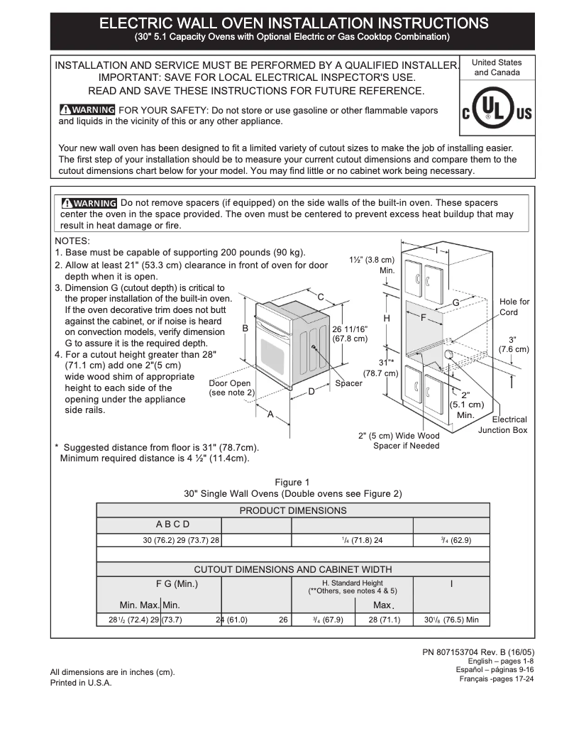 Imagen de la primera página del manual del dispositivo EI30EW48TS