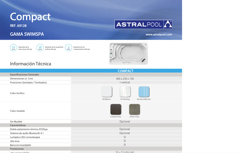 Page n°1 - Fiche technique AstralPool Swimspa Compact