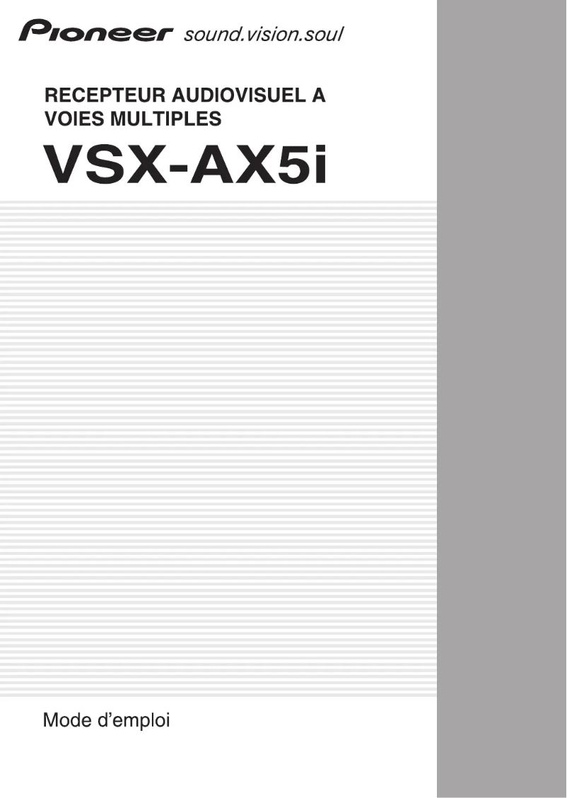 Image de la première page du manuel de l'appareil VSX-AX5I-S