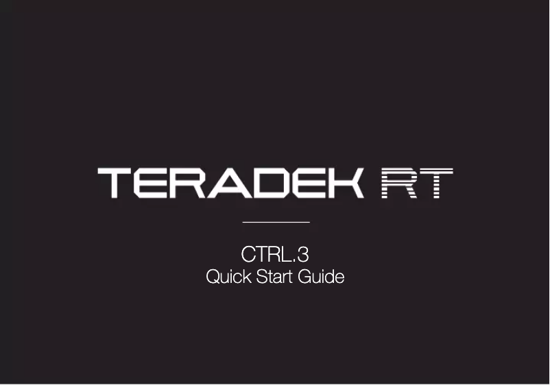 Page n°1 - Manuel utilisateur Teradek RT CTRL.3