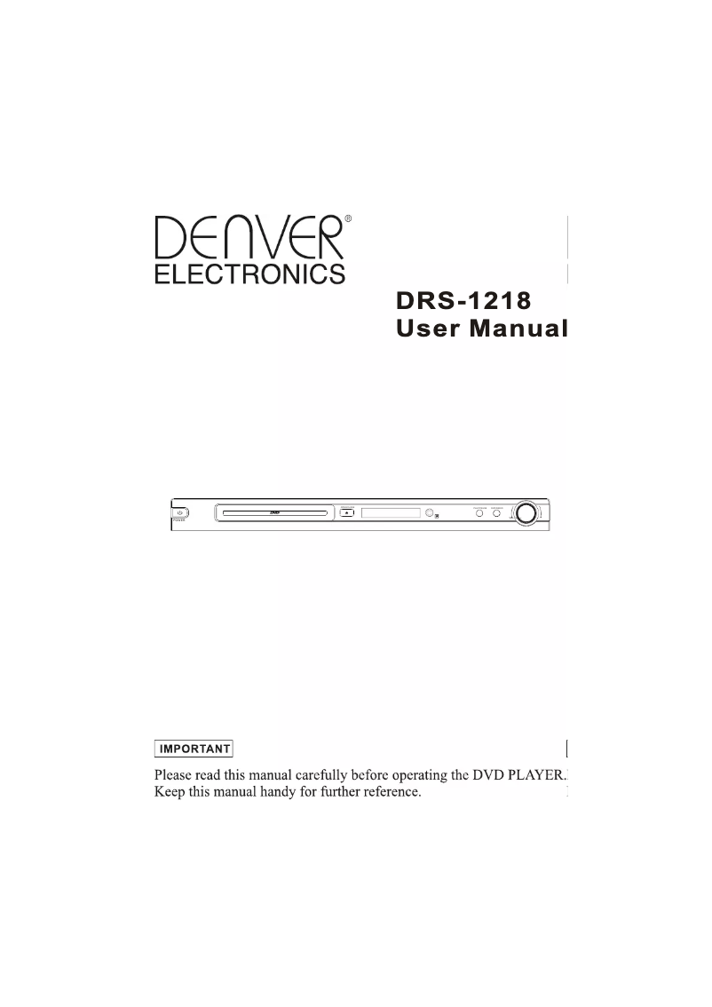 Image de la première page du manuel de l'appareil DRS1218