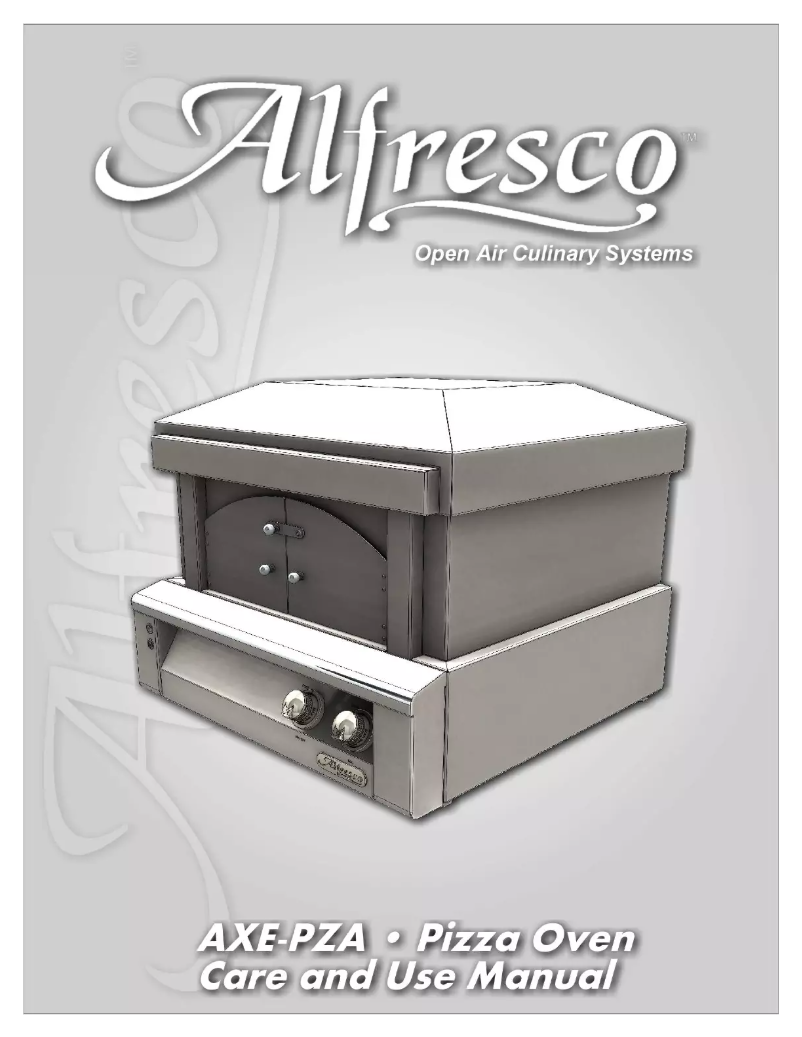 Page 1 de la notice Manuel utilisateur Alfresco Pizza Plus AXE-PZA