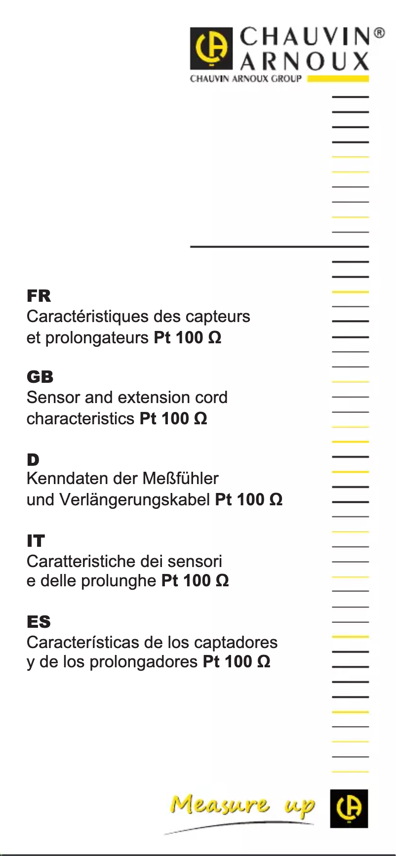 First page image of the manual for Pt 100