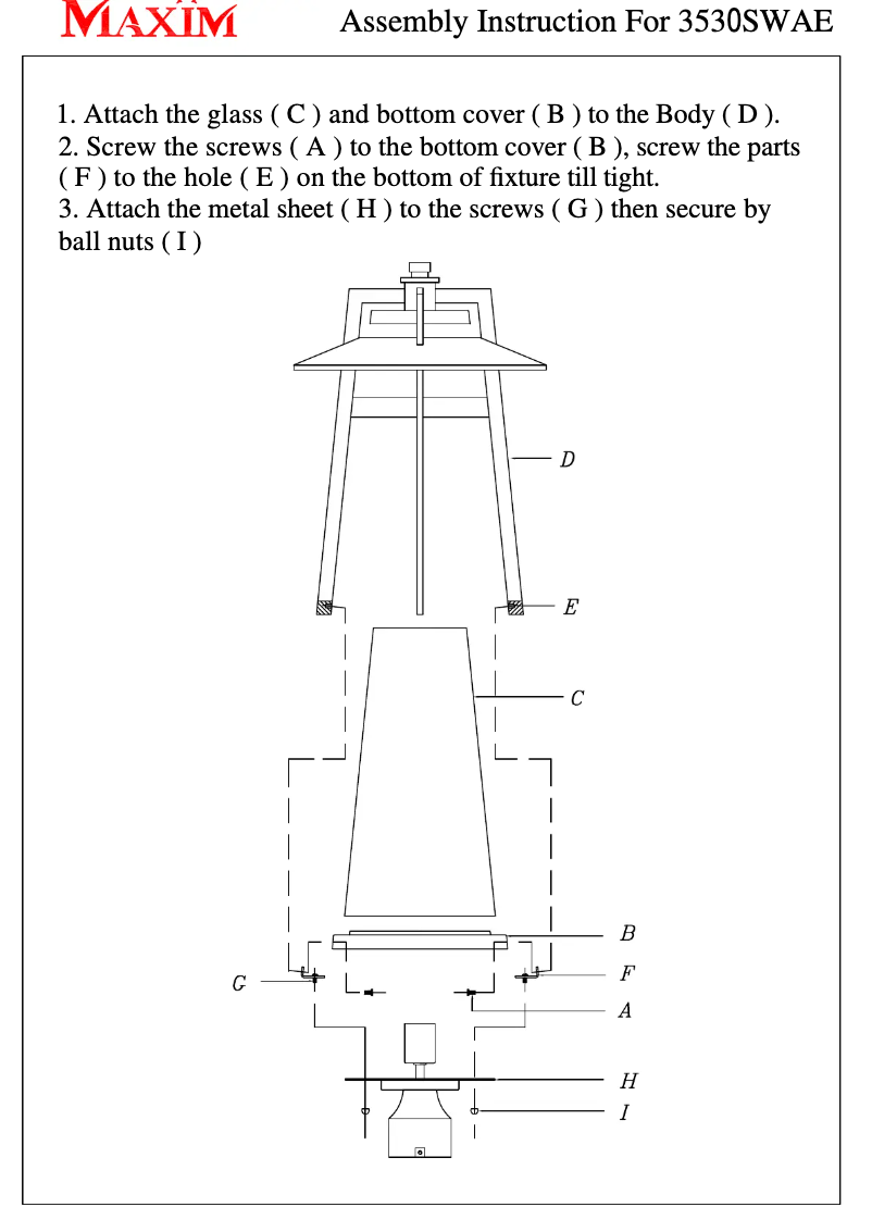 Image de la première page du manuel de l'appareil Calistoga 3530SWAE