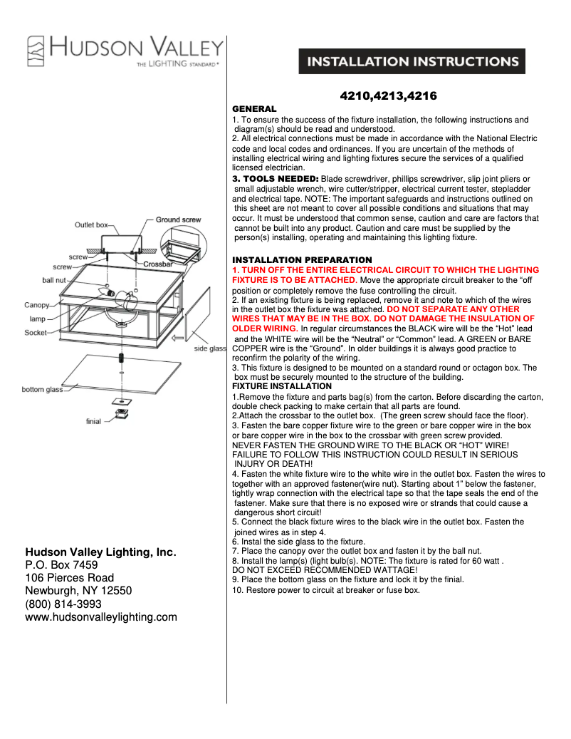 Image de la première page du manuel de l'appareil Preston 4216-HN
