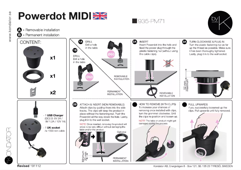 Page 1 de la notice Manuel utilisateur Kondator 935-PM71