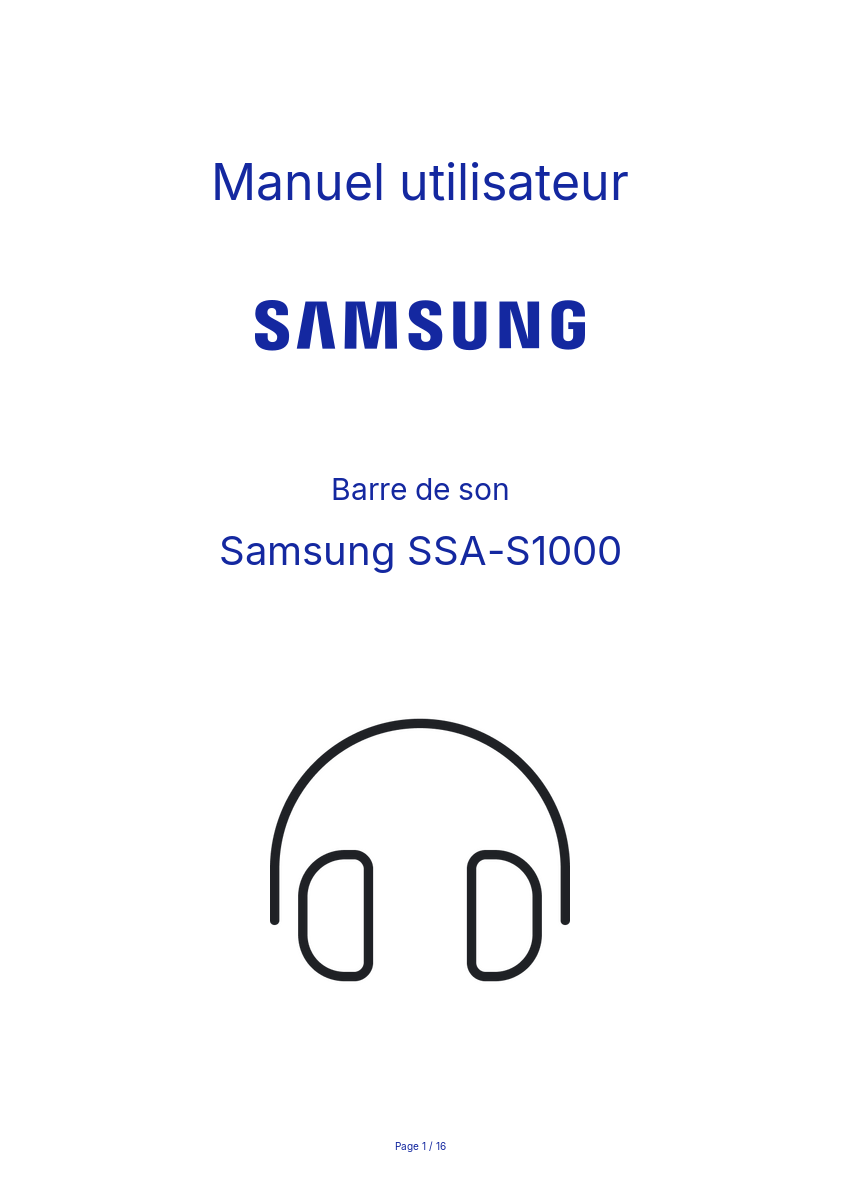 Image de la première page du manuel de l'appareil SSA-S1000