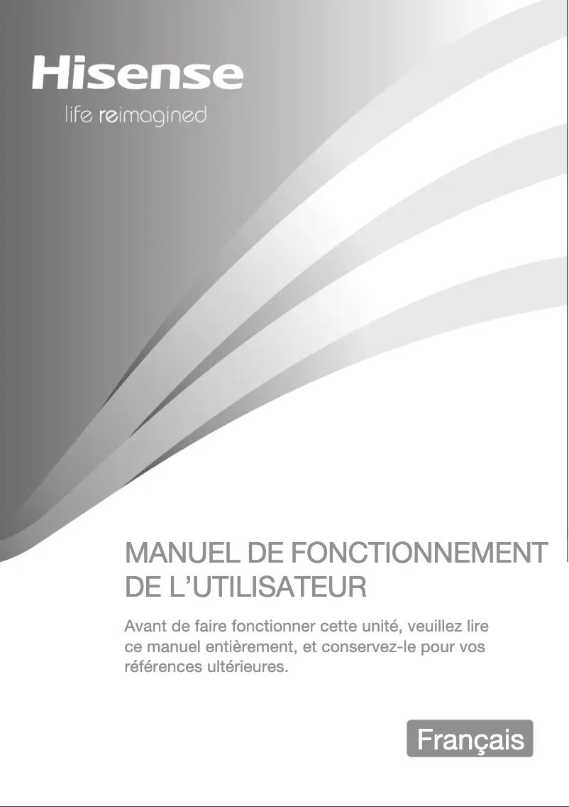 Page 1 de la notice Manuel utilisateur Hisense WFGP801439VM