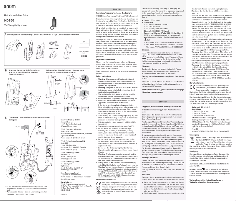 Imagen de la primera página del manual del dispositivo HD100