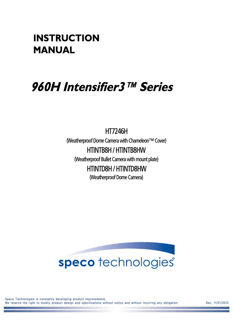Page 1 de la notice Manuel utilisateur Speco Technologies HT7246H