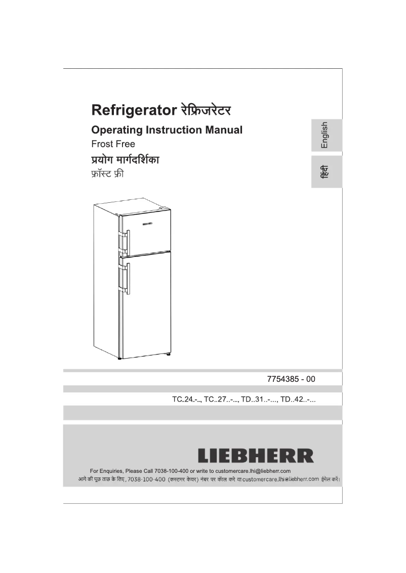 Page n°1 - Manuel utilisateur Liebherr TCLbsB 2711 Pure