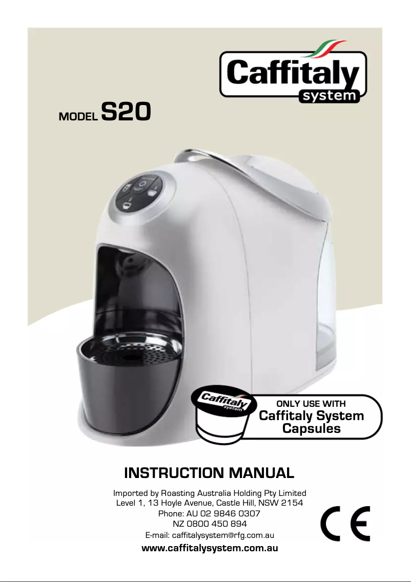 Page n°1 - Manuel utilisateur Caffitaly S20