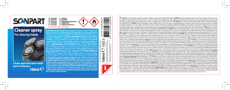 Page 1 de la notice Manuel utilisateur Scanpart Cleaner spray