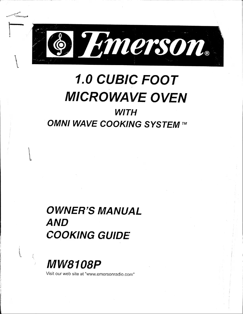 Page n°1 - Manuel utilisateur Emerson MW8108P