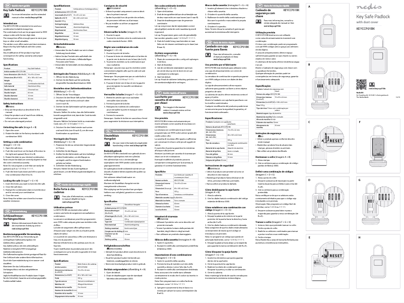 Page n°1 - Manuel utilisateur Nedis KEYCCP01BK