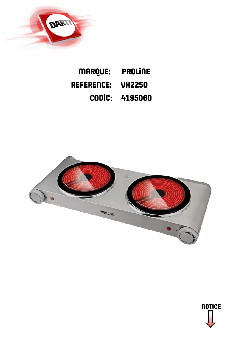 Page 1 de la notice Manuel utilisateur Proline VH2250
